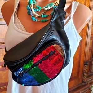Sequined Fanny Pack Bag     #0977